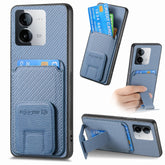 Carbon Fiber Card Bag Fold Stand Phone Case